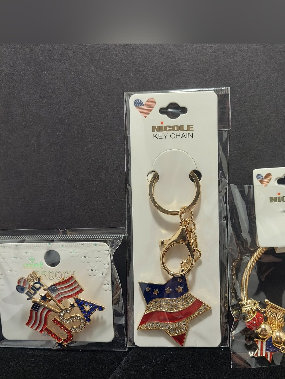 Gold-Tone Patriotic Star Accessory Set # 1